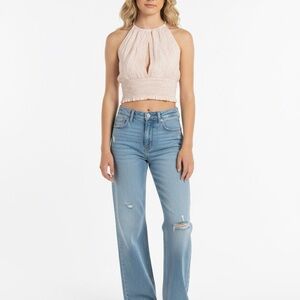 Roxy Light Pink Camisole with Peek a Boo Center